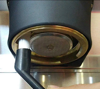 Espresso machine group head cleaning brush