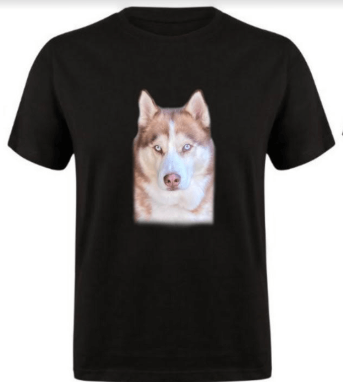 Huskies in Bikinis® Cotton Printed T-shirts-BLACK