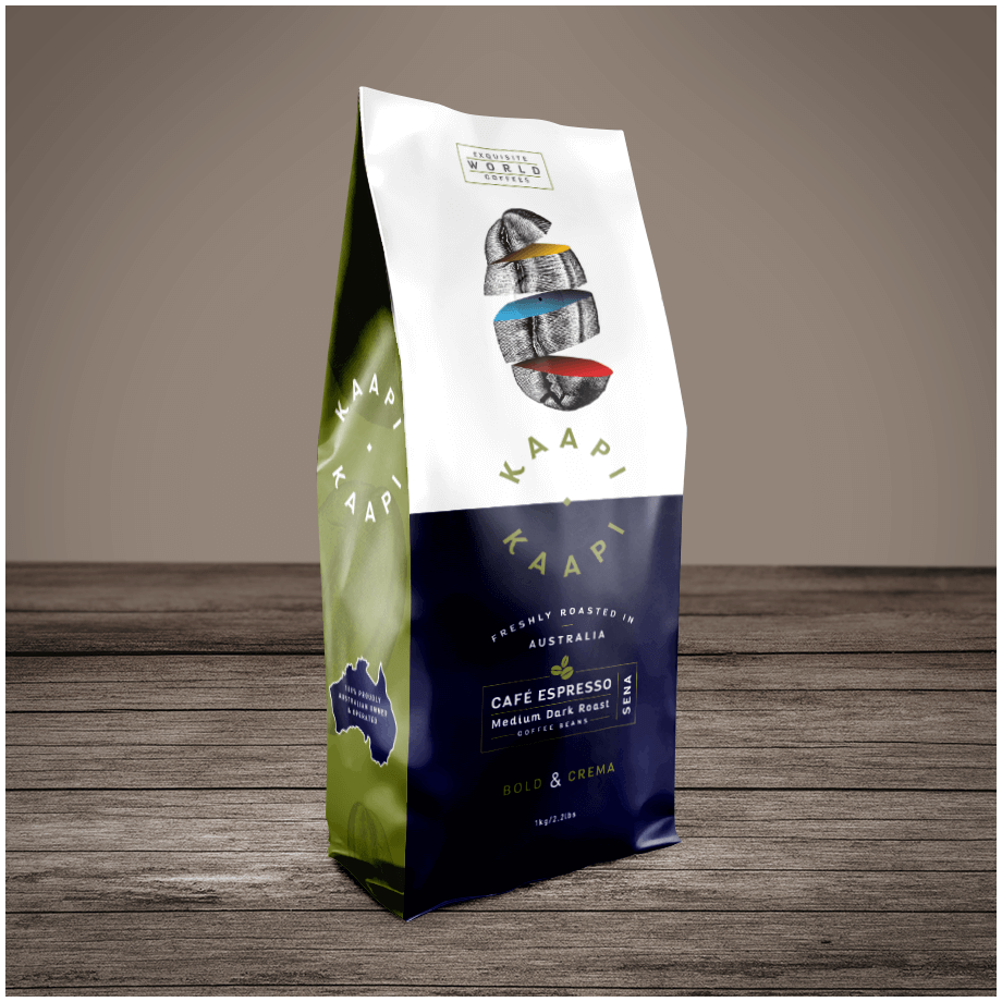 Cafe Premium Espresso SENA Coffee Beans . Notes of Chocolate, malt & roasted almond. Colombia, Brazil, Uganda & India